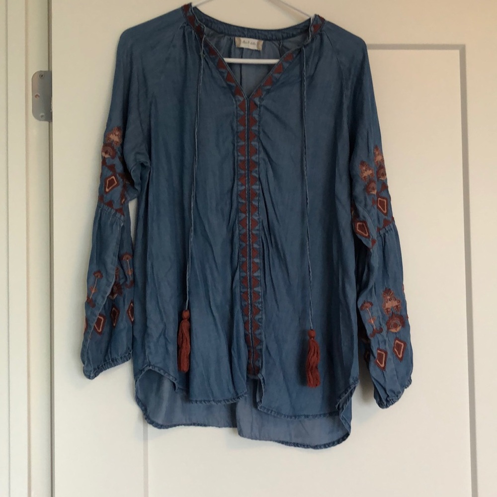 Jean fabric, soft blouse
